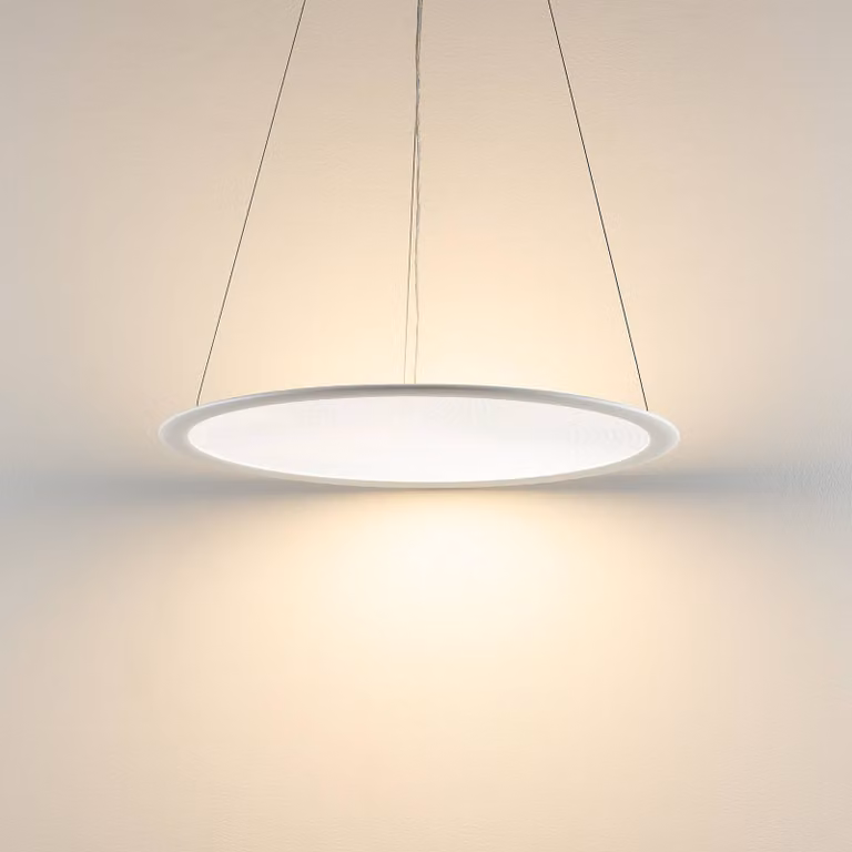 Deko-Light Lampada LED a sospensione PANEL, bianca, Ø 63 cm, metallo, CCT, dimmerabile, 50 dimmerabile, Bianco / Opale, Studio / Ufficio, Alluminio, Moderno