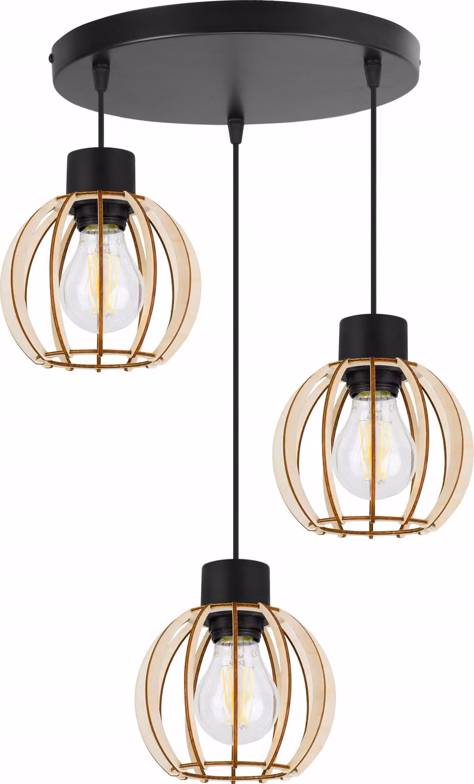 Moderna Lampada A Sospensione A Led In Legno