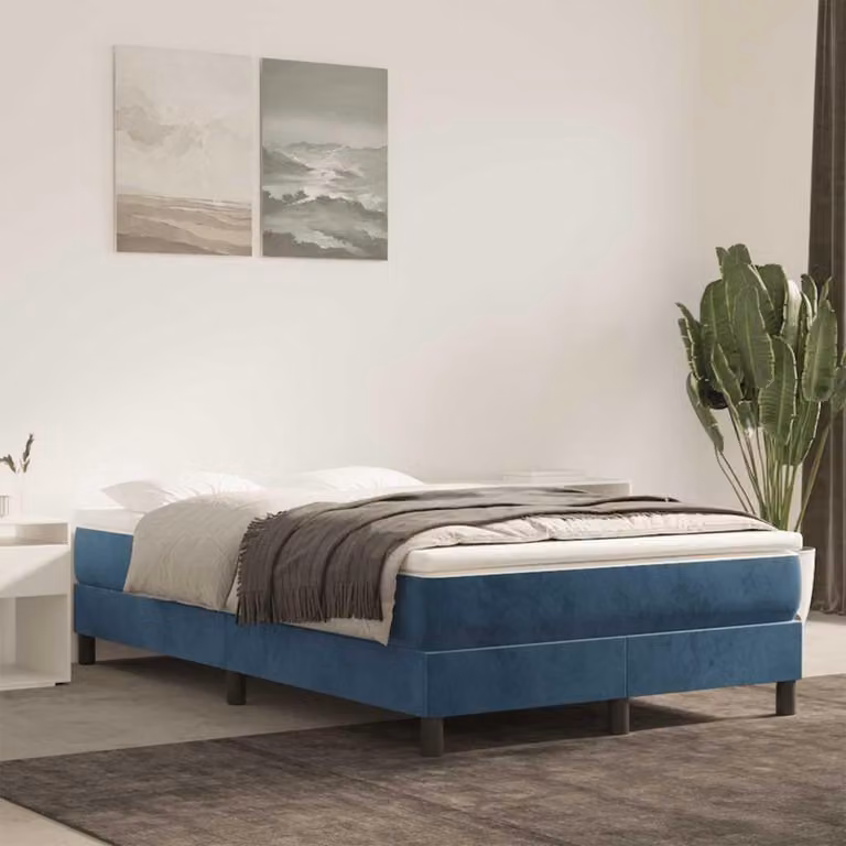 Materasso a molle, blu scuro, 120X220X20 Cm, velluto Lumarko!