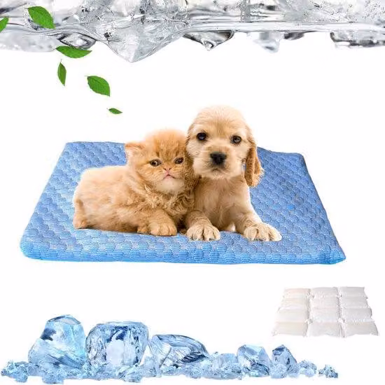 Tappetino refrigerante per cani e gatti - Tappetino autorigenerante e di lunga durata - Gel atossico - Raffreddamento ideale durante i caldi mesi estivi - Colore: blu - Taglia: S