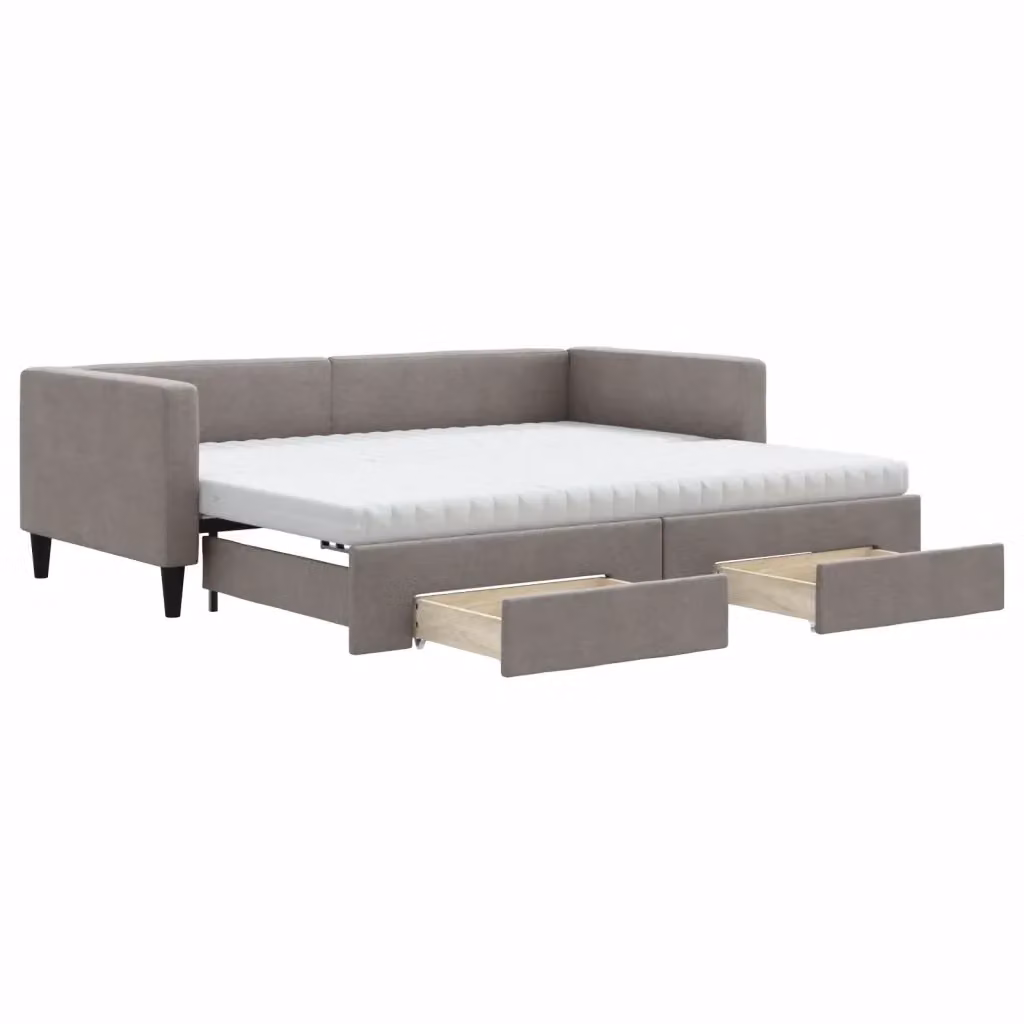 Divano Letto Moderno vidaXL in Tessuto con Struttura Imbottita, Colore Grigio e Beige – 2