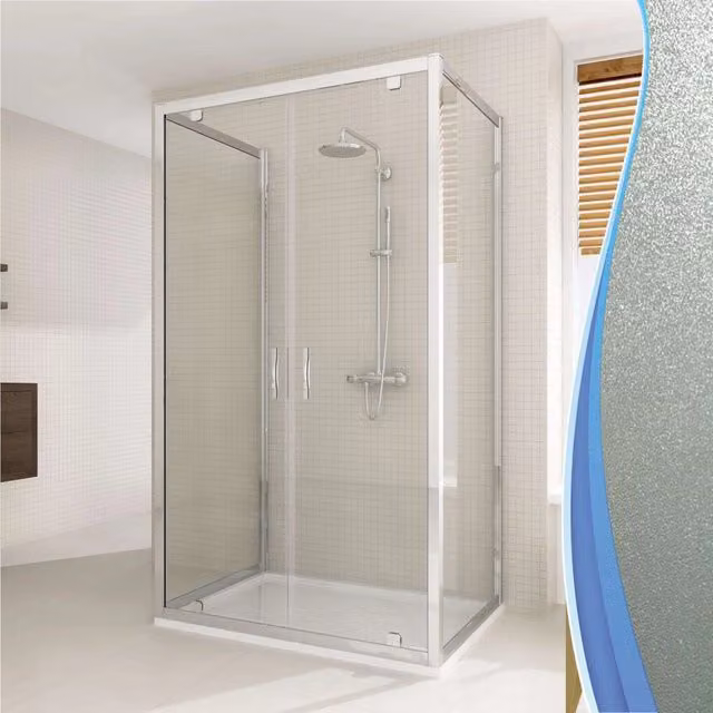 Box Doccia 3 Lati 70x120x70 cm 2 Ante Battenti in Cristallo Opaco 6mm H198 Fosterberg Aalborg Trio