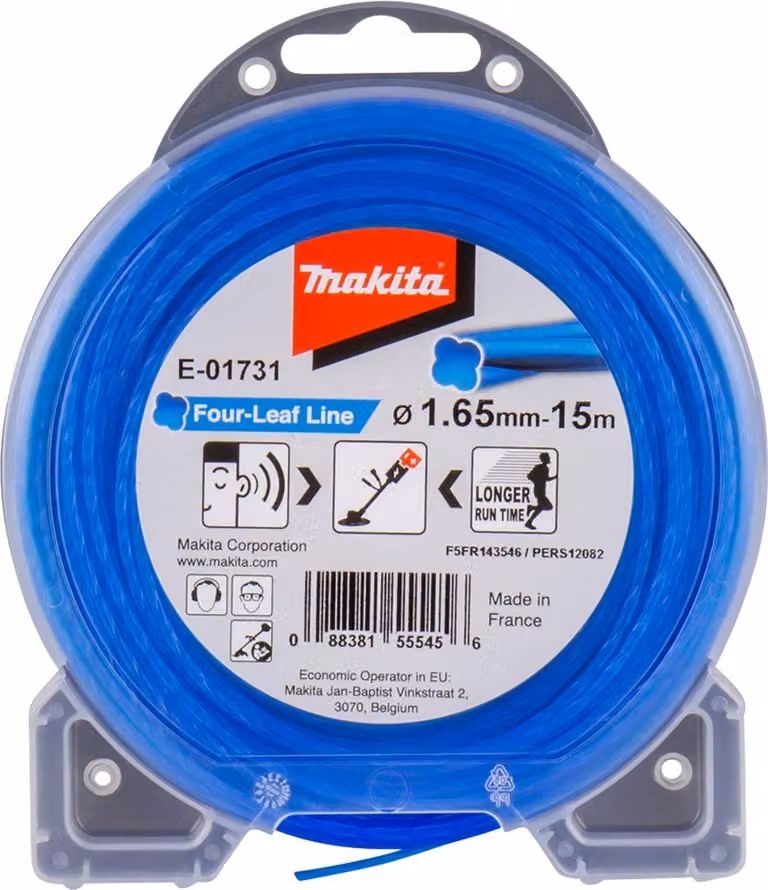 Makita E-01731 per DUR181 Linea di falciatura a quattro foglie 1,65 mm 15 m
