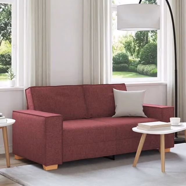 Divano a 2 Posti-Sofa 2 Posti rosso vino 140 cm in tessuto 840872