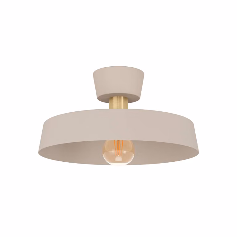 EGLO Plafoniera soffitto Valdiola, dimmerabile, Crema / Ambra, Soggiorno / Sala da pranzo, Metallo, Plafoniera