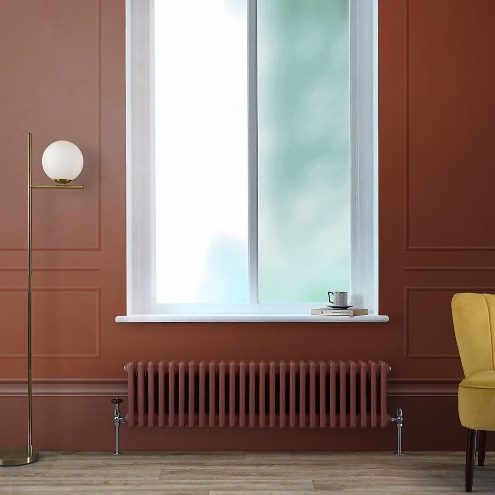 Radiatore Orizzontale a Colonne (3 Colonne) 300mm x 1190mm - Rosso (Booth Rosso) - Regent