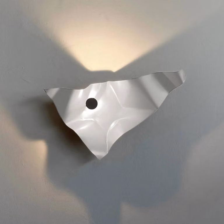 Knikerboker Applique da parete di design Zona d'ombra, dimmerabile, Bianco / Opale, Soggiorno / Sala da pranzo, Metallo, Design, Applique