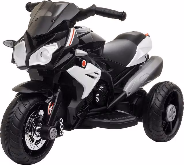 Moto Elettrica per Bambini HOMCOM con Luci e Musica, Batteria 6V, Colore Nero – 1