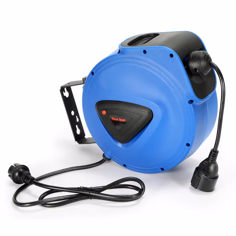 Avvolgicavo automatico Jopassy Avvolgicavo automatico, 20 m, ruotabile di 180° Staffa a muro Cavo elettrico per montaggio a parete