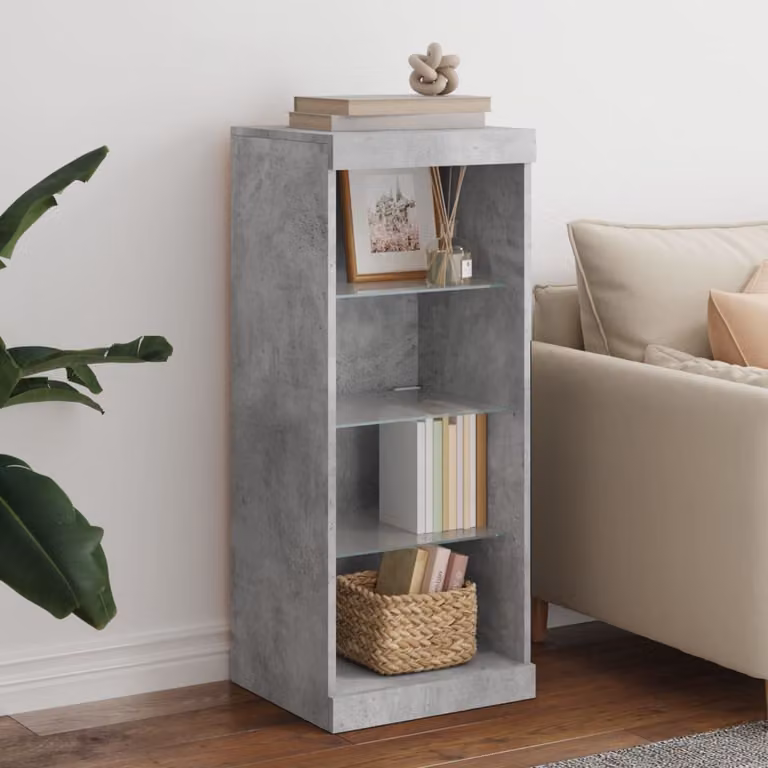 Credenza moderna vidaXL con luci LED integrate in grigio, L 41 cm x P 37 cm x H 100 cm