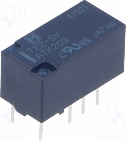 1x Relè: elettromagnetico, 2A/30VDC, bobina: 5VDC, 178Ω, modello TX2-5V, elettromagnetico