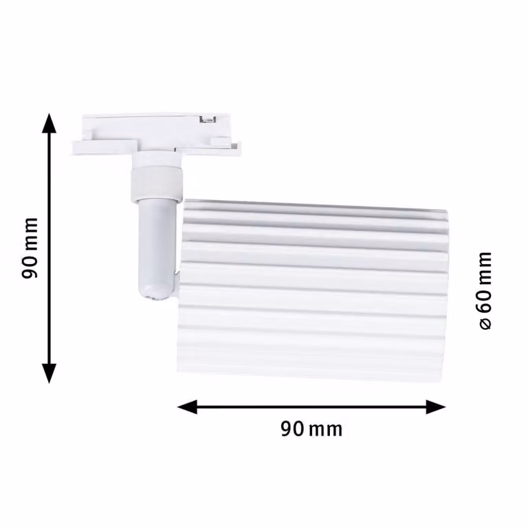 Paulmann URail Faretto su binario Lirena, bianco, Ø 6 cm, GU10 dimmerabile, Bianco / Opale, Soggiorno / Sala da pranzo, Metallo, Moderno