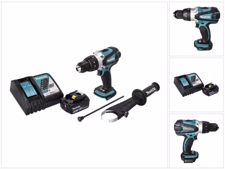 Trapano avvitatore a percussione a batteria Makita DHP 458 RG1 18 V 91 Nm + 1x batteria 6,0 Ah + caricatore