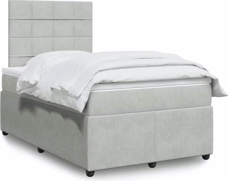 Maison Exclusive - Giroletto a Molle con Materasso Grigio Chiaro 120x190cm Velluto