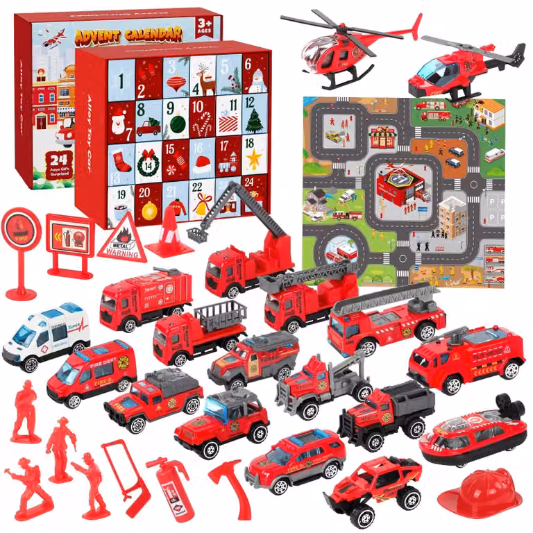 Calendario dell'Avvento rosso per bambini