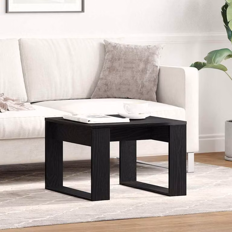 Maison Exclusive - Tavolino nero effetto rovere 50 x 50 x 35 cm Materiale ligneo