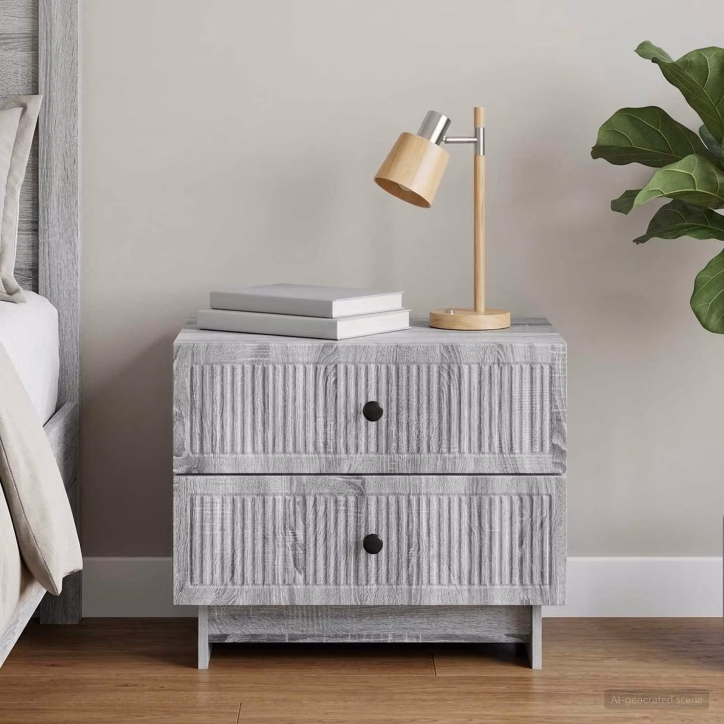 Armadio da Notte vidaXL Grigio Sonoma L: 62 cm, P: 34,5 cm, H: 47,5 cm