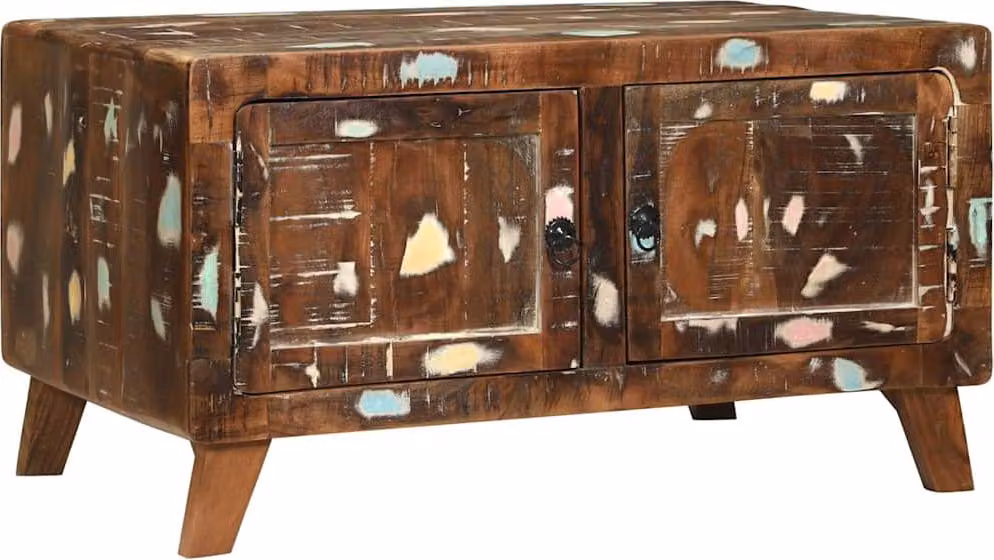 Tavolino da salotto Multicolore Legno Recuperato Massello