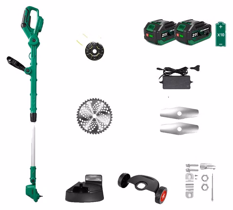 Tagliaerba elettrico, motore brushless, altezza di taglio regolabile, 2 batterie