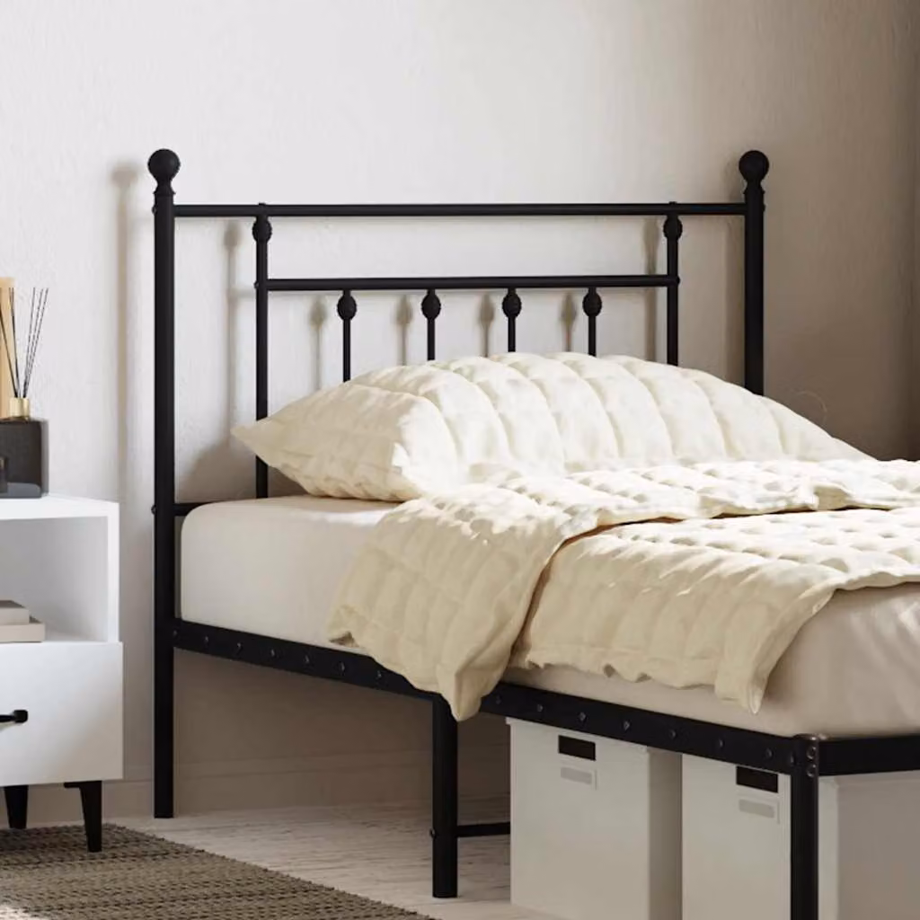 Testiera di ricambio vidaXL in metallo nero per letto 90x190 cm