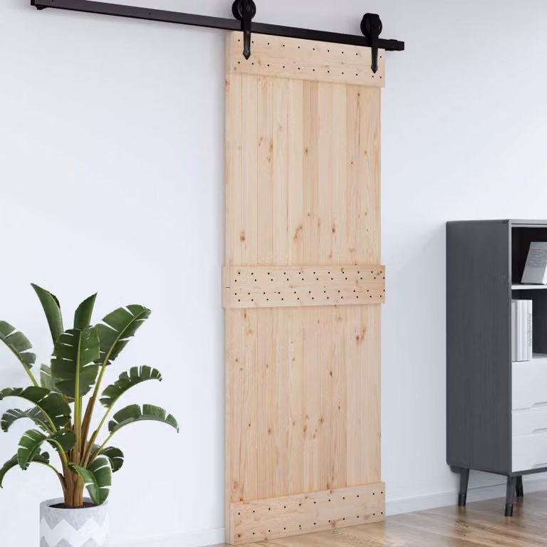 Porta liscia vidaXL NARVIK in legno impiallacciato color marrone e beige L: 80 cm, H: 210 cm