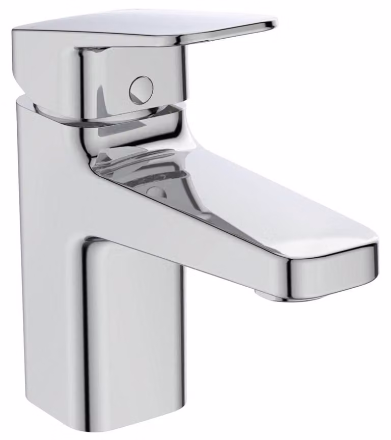 Miscelatore per lavabo Ceraplan, cromo, con apertura a pressione, monoblocco, portata 5 l/min