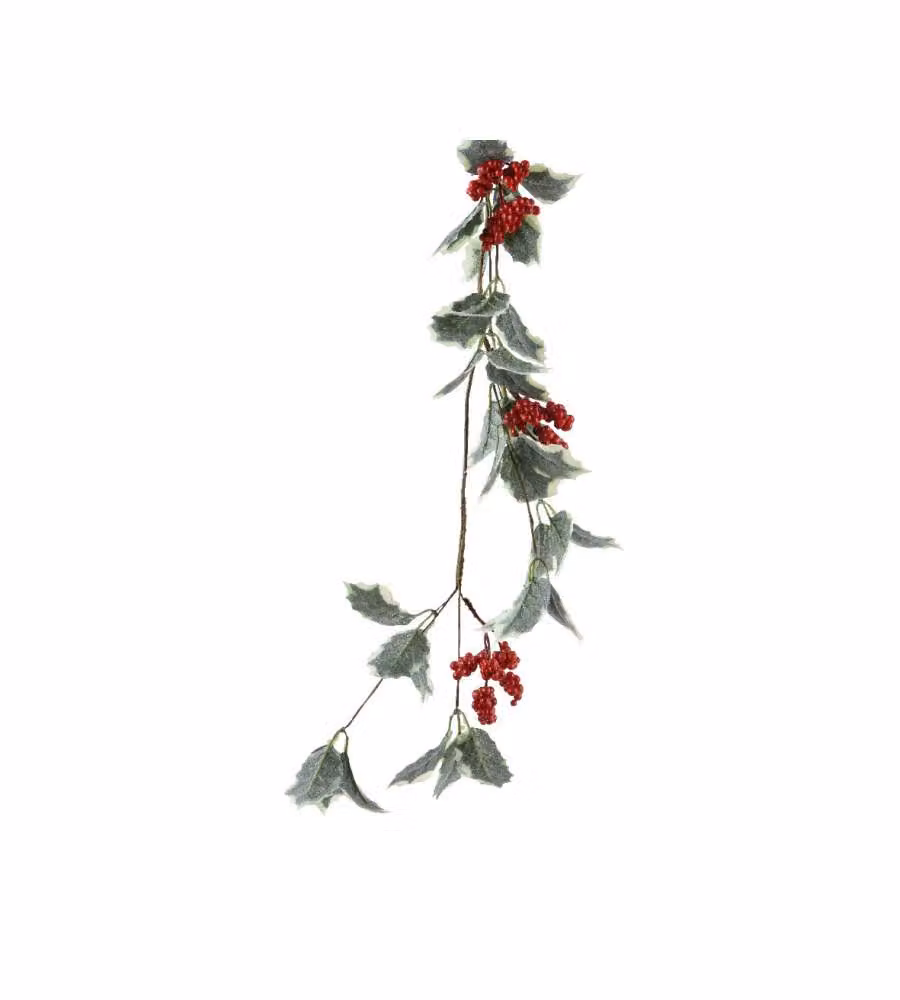 Decoris Ghirlanda Natalizia con Fiori Rossi - 130x15cm