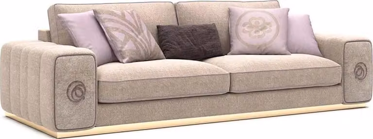 Beige Dreisitzer Sofa Couch Wohnzimmer Polstermöbel Einrichtung Möbel