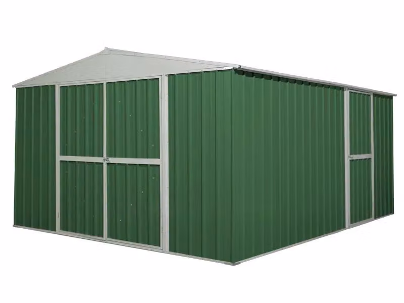 Casetta da giardino e garage NOTEK in acciaio zincato verde L: 360 cm, P: 430 cm, H: 210 cm – 2