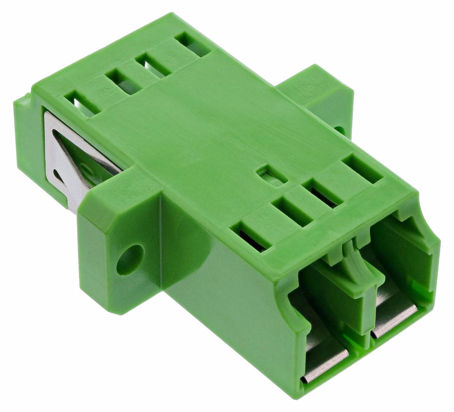 Accoppiatore in fibra ottica InLine®, duplex LC/LC, monomodale, verde, manicotto in Vetroceramica, per installazione