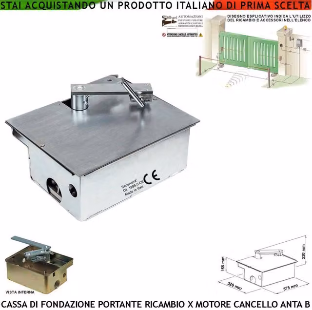 Cassetta di Fondazione Portante Securvera in Acciaio Zincato Argento per Motori Interrati Compatibile VDS Came Frog Allmatic