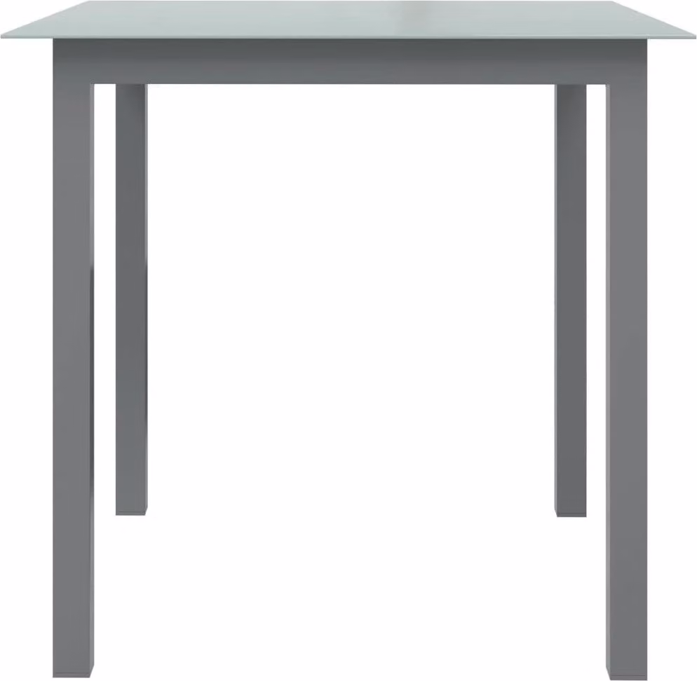 Tavolo da Giardino Antracite 80x80x74 cm in Alluminio e Vetro