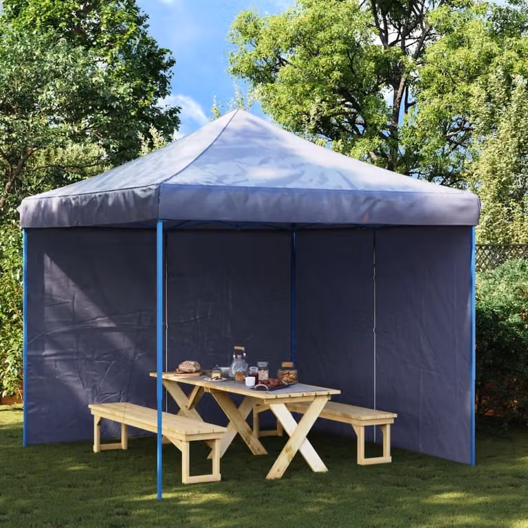 Maison Exclusive - 2 pareti laterali per tenda da festa, in polietilene blu, con cerniera