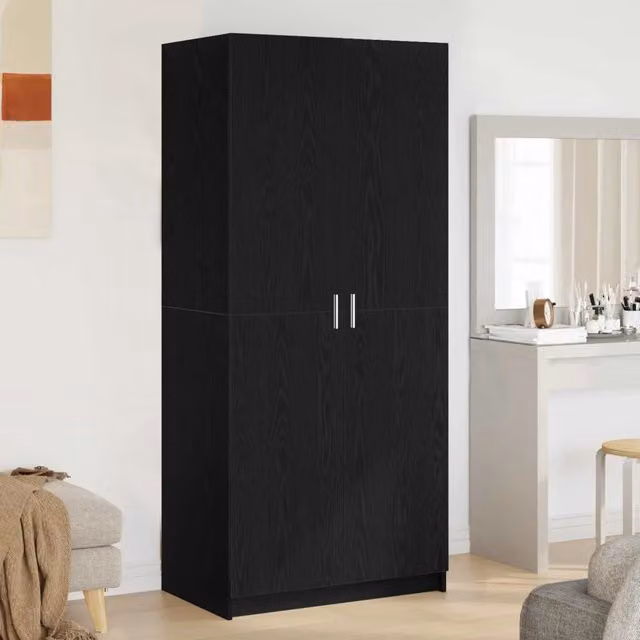 Guardaroba Rovere Nero 80 x 50,5 x 180 cm Legno ingegnerizzato 3333855