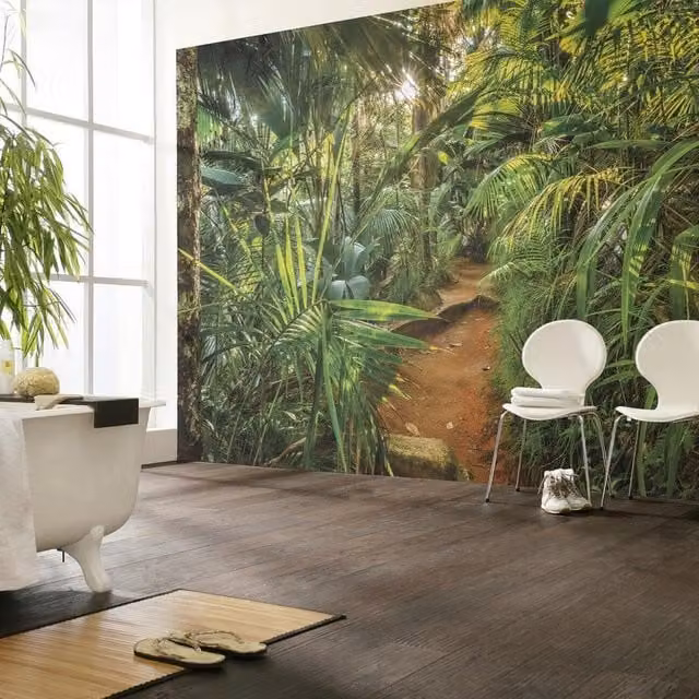Fotomurale KOMAR Jungle trail, decorazione floreale multicolore, L: 368 cm, H: 254 cm
