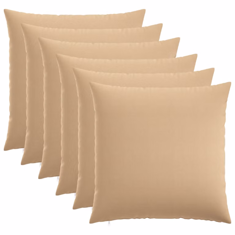 Set di 6 federe vidaXL HEERLEN beige in tessuto, L 60 x L 60 cm