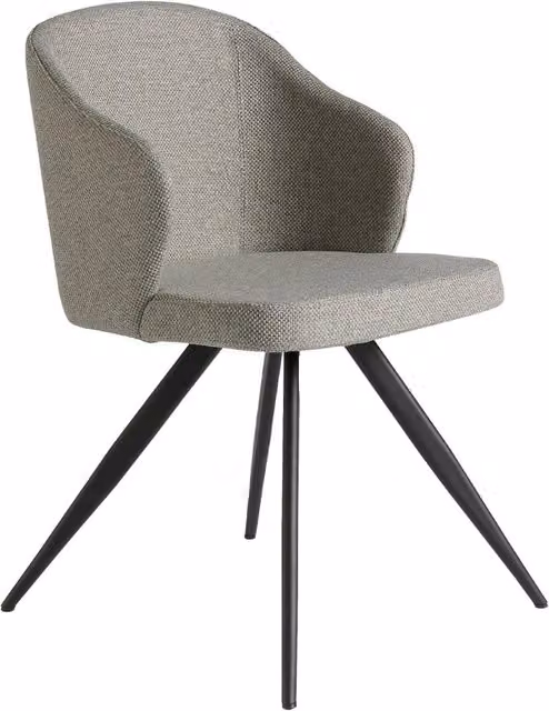 Sedia moderna Angel Cerdá in tessuto grigio con struttura in metallo nero