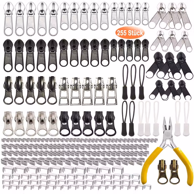 Kit di riparazione completo da 255 pezzi, con cerniera e utensili