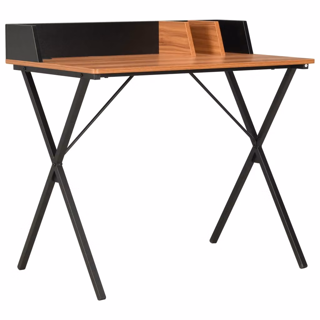 Scrivania nera e marrone 80x50x84 cm