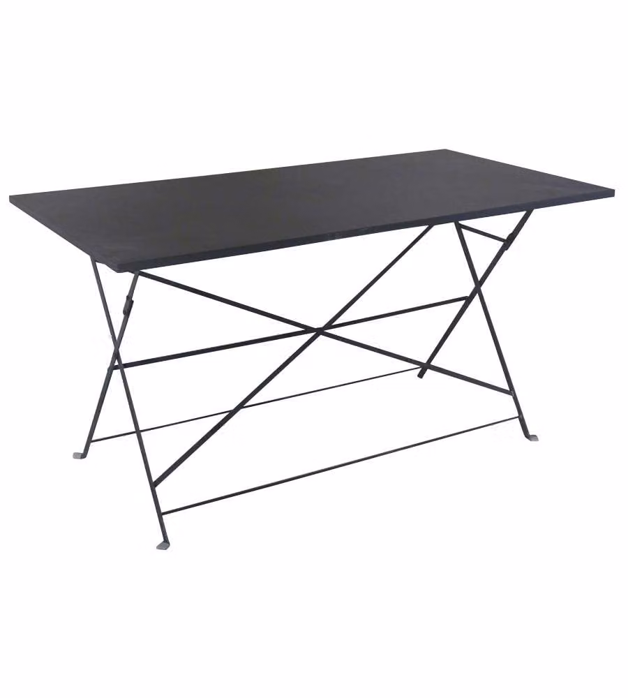 Tavolo Pieghevole in Metallo Antracite - 70x140 cm