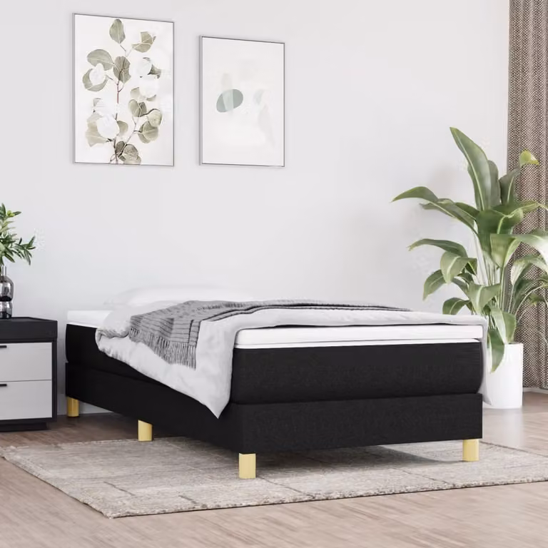 Maison Exclusive - Struttura Letto a Rete a Molle Nero 90x200 cm in Tessuto