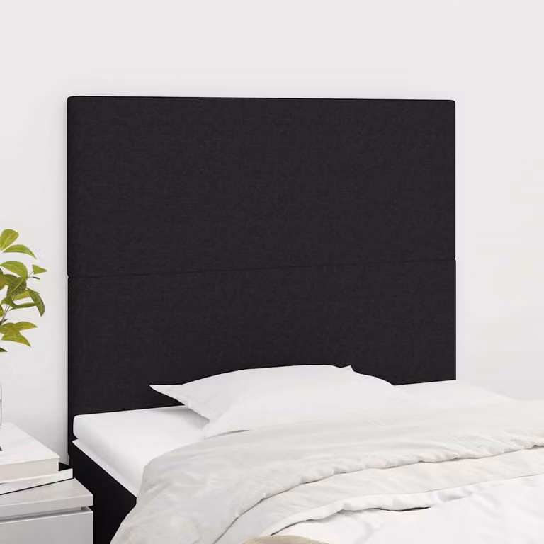 Testiera per letto imbottita vidaXL in tessuto nero con struttura in legno di larice L: 100 cm, P: 5 cm, H: 118-128 cm