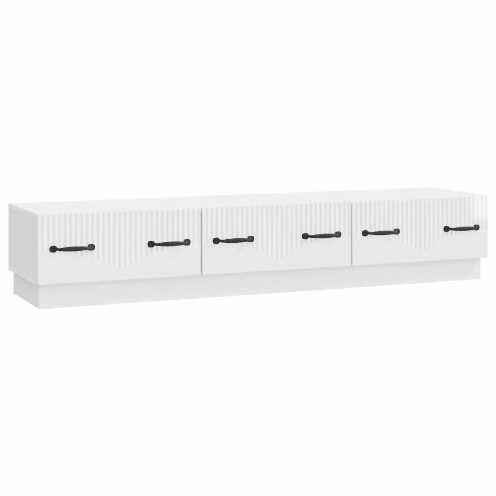 Mobile TV moderno bianco lucido in legno ingegnerizzato L: 147 cm, P: 34,5 cm, H: 27 cm – 2