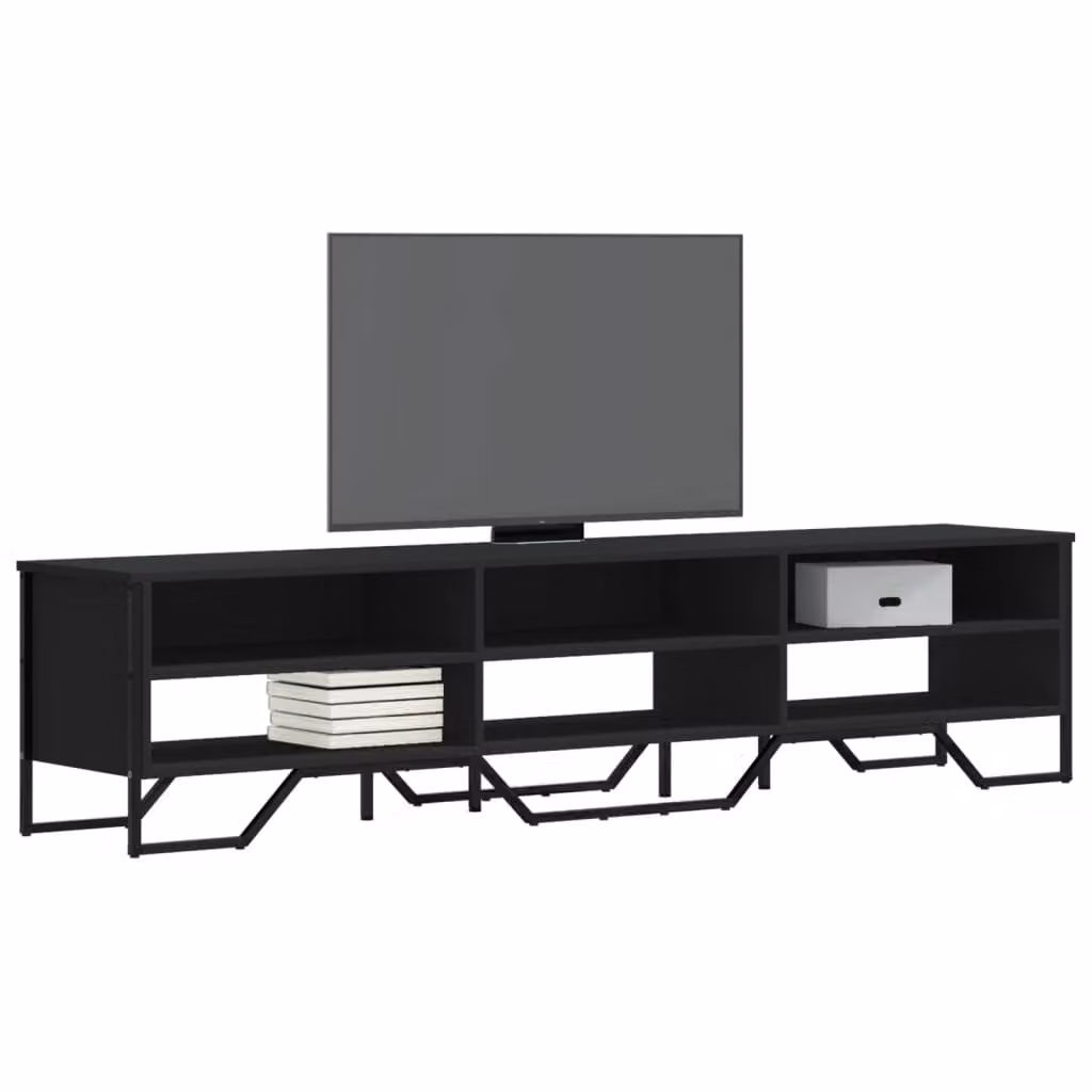 vidaXL Mobile Porta TV Moderno Nero in Legno e Metallo L: 180 cm, P: 34 cm, H: 41 cm