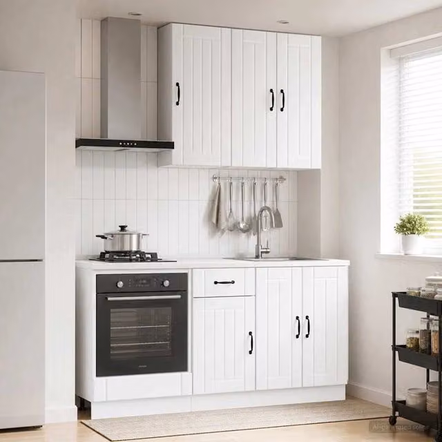 Unità Cucina LUCCA 5 pz Bianco Lucido Legno ingegnerizzato 3438259
