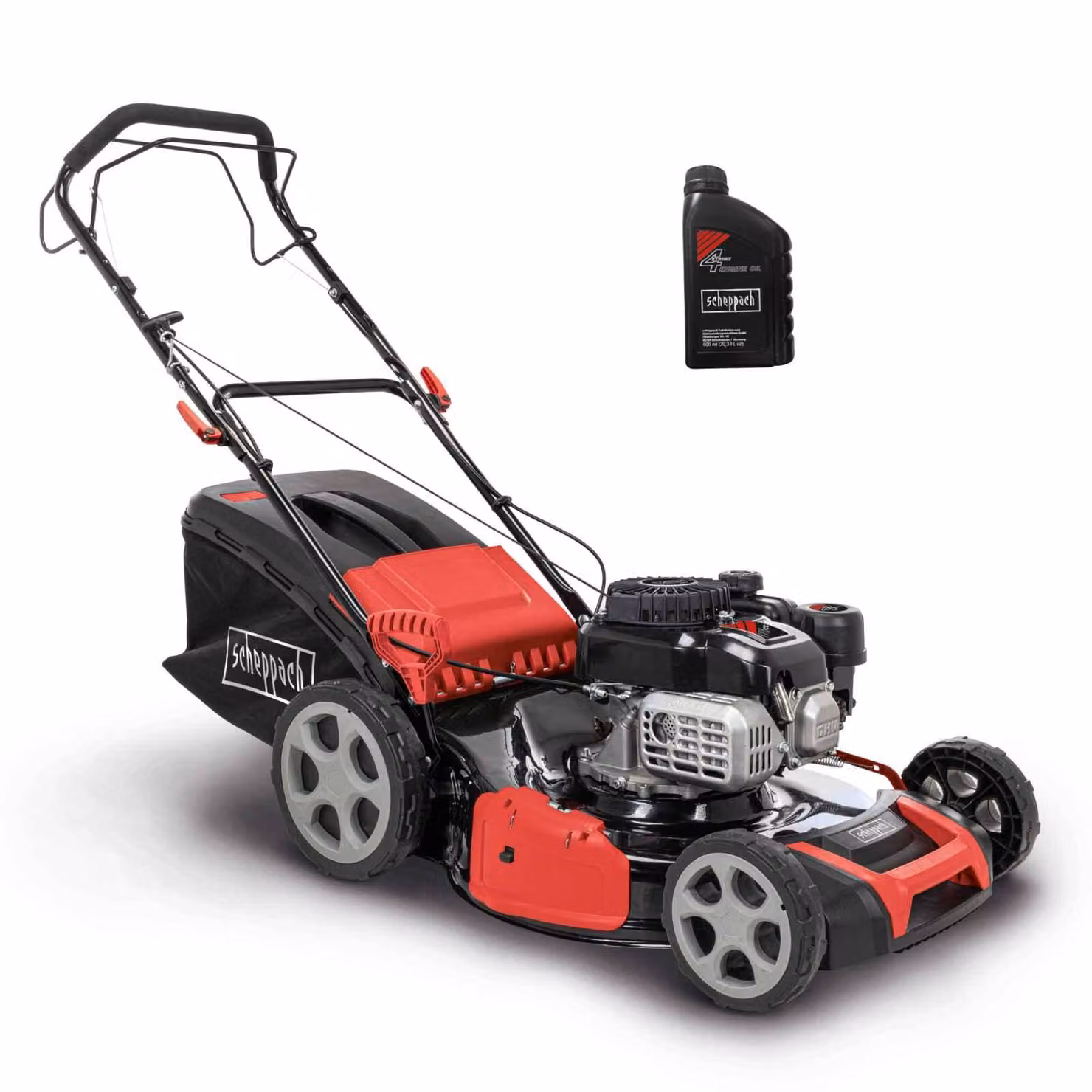 Rasaerba a benzina Scheppach MS175-51 - 5,4 CV | 51 cm di larghezza di taglio | trazione a ruote | olio motore incluso