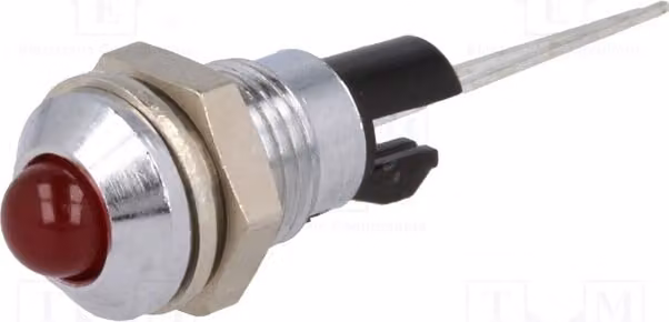 1 lampadina di controllo: LED, ottone, modello 2665.8021. Lampadina LED di controllo, foro di montaggio: Ø 8 mm, convessa