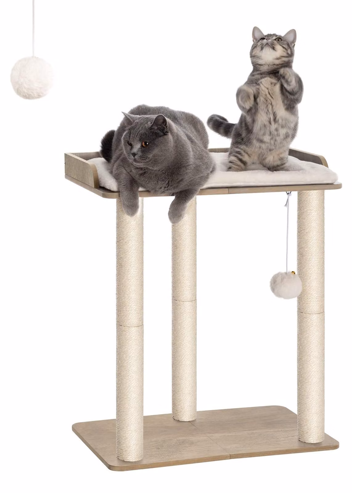 Albero per gatti con grandi piattaforme e colonne in sisal