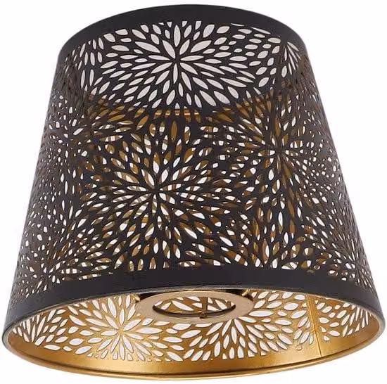 Copertura metallica per lampada, colore nero e oro, diametro 10 cm
