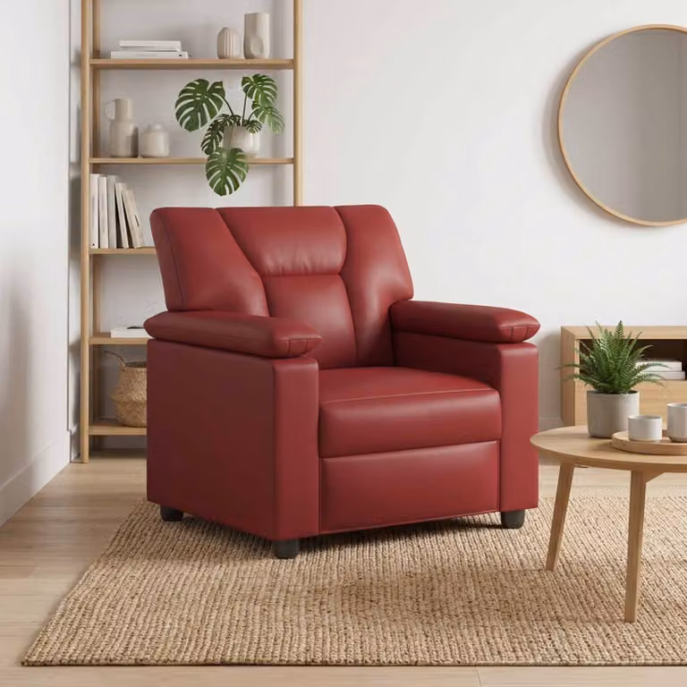 Divano vidaXL in similpelle rosso vino per il tuo soggiorno, L: 91 cm, P: 85 cm, H: 93 cm